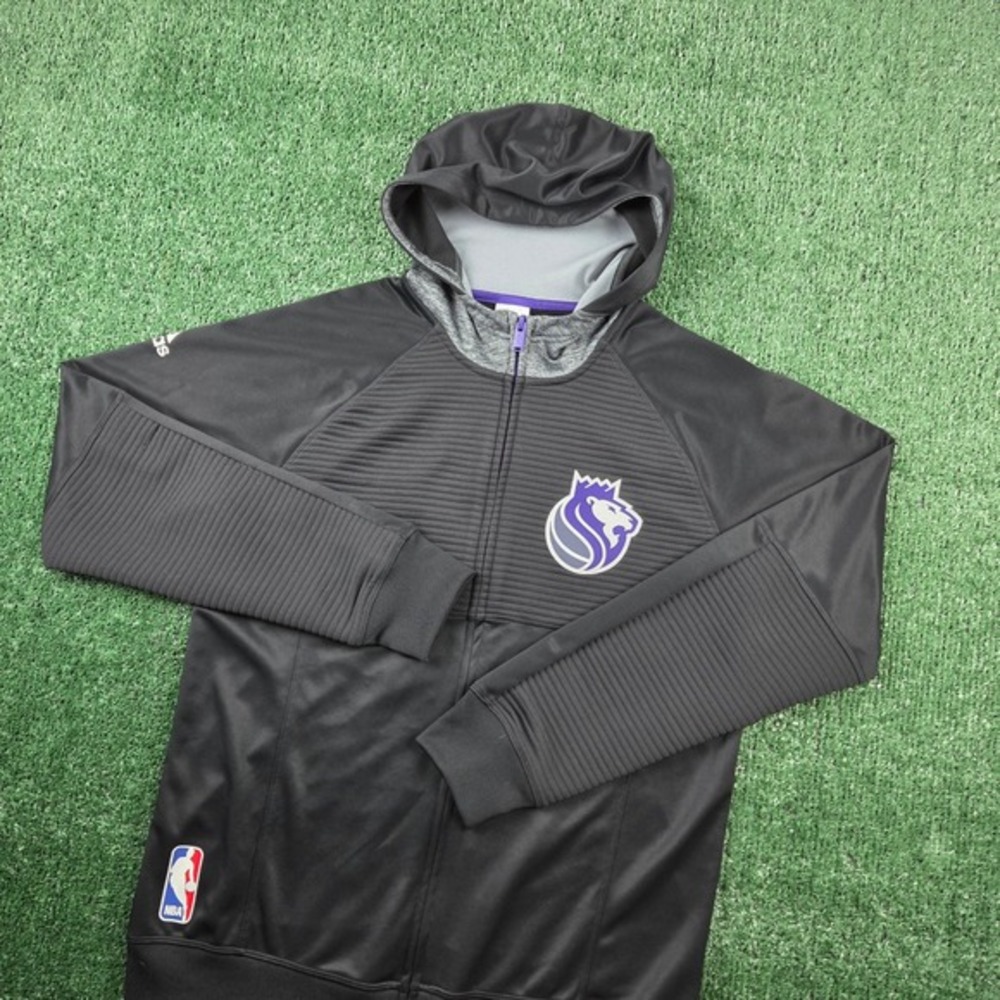 Adidas Sacramento Kings NBA Full Zip Hoodie Mens Smallā Black Grey Jacket S